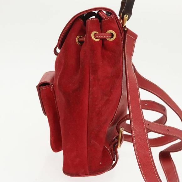 GUCCI Bamboo Backpack Suede Red Gold 003 58 0030 Auth bs19461 - Picture 3 of 16
